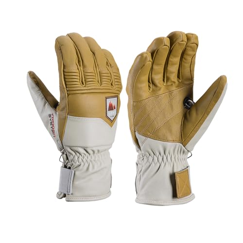 LEKI Rubic 3D Primaloft Isolierte wasserabweisende Handschuhe für Skifahren, Snowboarden und kaltes Wetter, Hellbraun, Größe M LEKI Rubic 3D Primaloft Isolierte wasserabweisende Handschuhe für Skifahren, Snowboarden und kaltes Wetter, Hellbraun, Größe M von LEKI