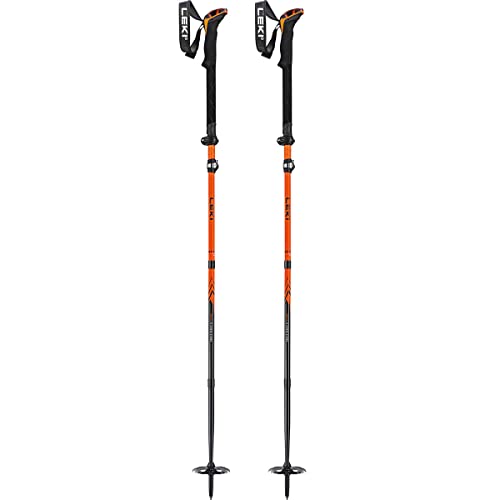 LEKI Sherpa FX Carbon Strong Skistöcke, orange-Denimblue, 120-140cm von LEKI