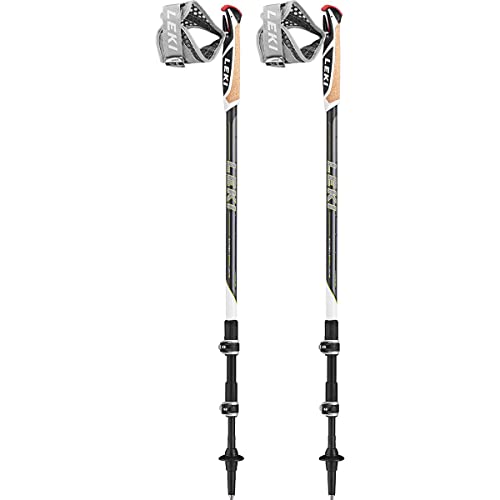 LEKI Traveller Carbon Walkingstöcke, dunkelanthrazit-weiß-Lime, 90-130cm LEKI Traveller Carbon Walkingstöcke, dunkelanthrazit-weiß-Lime, 90-130cm von LEKI