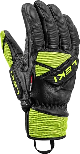 LEKI Worldcup Race Venom DH 3D Skihandschuhe Winterhandschuhe Größe 9,5, Black-Ice Lemon von LEKI