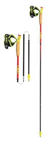 Leki Ultratrail FX.One Superlite Trailrunningstöcke, Bright red-Neonyellow-Natural, 110CM von LEKI