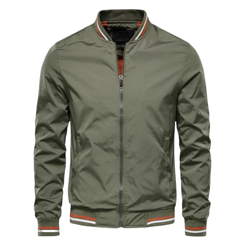 LELEW Sommer Bomberjacke Für Herren, Lange Ärmel, Dünne Baseballjacken, Leichte Atmungsaktive Jacken, Windjacke, Lässige Sport Laufmäntel, Oberteil, Grün, M LELEW Sommer Bomberjacke Für Herren, Lange Ärmel, Dünne Baseballjacken, Leichte Atmungsaktive Jacken, Windjacke, Lässige Sport Laufmäntel, Oberteil, Grün, M von LELEW