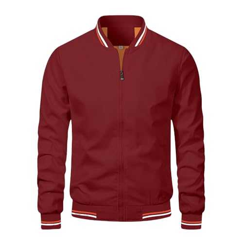 LELEW Sommer Bomberjacke Für Herren, Lange Ärmel, Dünne Baseballjacken, Leichte Atmungsaktive Jacken, Windjacke, Lässige Sport Laufmäntel, Oberteil, Rot, M LELEW Sommer Bomberjacke Für Herren, Lange Ärmel, Dünne Baseballjacken, Leichte Atmungsaktive Jacken, Windjacke, Lässige Sport Laufmäntel, Oberteil, Rot, M von LELEW