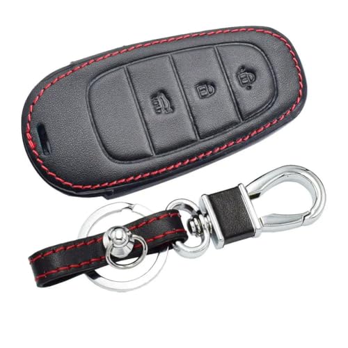 LEOCHEN Leder Autoschlüssel Hüllen Smart Remote Key Cover Schutz für Hyundai Santa Fe Tucson 2020 2021 2022 für Sonata Nexo Azera von LEOCHEN