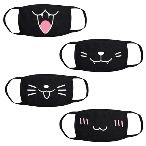 4 Stück Mundschutz Maske Femboy Mask Stoffmaske Mundmaske Baumwollmaske Anime Cartoon Mundschutz Emotionsmaske Schwarz mit Motiv Staubdichte Mode Baumwolle Anti-Staub Wiederverwendbare Waschbar 4 Stück Mundschutz Maske Femboy Mask Stoffmaske Mundmaske Baumwollmaske Anime Cartoon Mundschutz Emotionsmaske Schwarz mit Motiv Staubdichte Mode Baumwolle Anti-Staub Wiederverwendbare Waschbar von LEOEASIY
