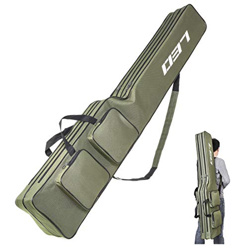 LEOFISHING Aufbewahrungstasche für Angelausrüstung, 130 cm, tragbar, Angelruten-Organizer, Angelruten-Ausrüstung, Werkzeugkoffer, Träger zweilagig, strapazierfähiges Oxford-Gewebe, große Kapazität, LEOFISHING Aufbewahrungstasche für Angelausrüstung, 130 cm, tragbar, Angelruten-Organizer, Angelruten-Ausrüstung, Werkzeugkoffer, Träger zweilagig, strapazierfähiges Oxford-Gewebe, große Kapazität, von LEOFISHING