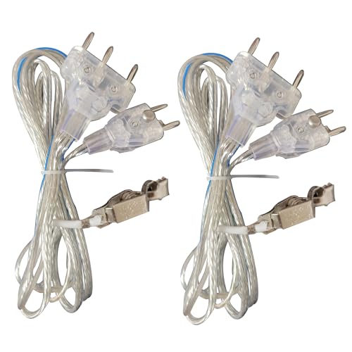 LEONARK Fechten Sport Degen Säbel Folie Körperkabel - Zaunkopf Drahtklemme Clip - 2-poliger Stecker / 3-poliger Stecker Klares Kabel (2er-Set) (2*Foil/Saber Body Cord) von LEONARK