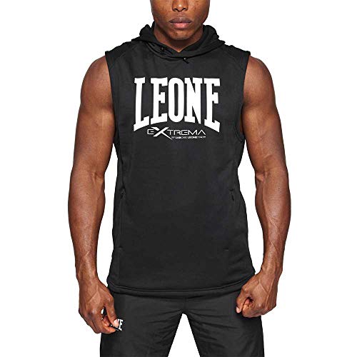 LEONE 1947, Ärmellos mit Logo-Kapuze, Unisex-Erwachsene, Schwarz, XXL, ABX110 LEONE 1947, Ärmellos mit Logo-Kapuze, Unisex-Erwachsene, Schwarz, XXL, ABX110 von LEONE 1947