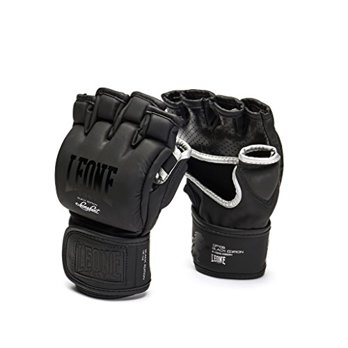 LEONE 1947, Black Edition MMA-Handschuhe, Unisex-Erwachsene, Schwarz, S, GP105 von LEONE 1947