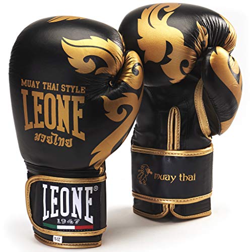 Leone 1947 Muay Thai Boxhandschuhe, Schwarz, 10 Uz Leone 1947 Muay Thai Boxhandschuhe, Schwarz, 10 Uz von LEONE 1947