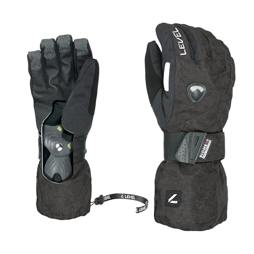 Level Fly - Snowboard Handschuhe, Thermohandschuhe Winter Herren mit Verstellbarem Riemen und Stulpe, Ski- und Winterhandschuhe Herren Wasserdicht, Atmungsaktiv für Snowboard und Skifahren - 1 Paar Level Fly - Snowboard Handschuhe, Thermohandschuhe Winter Herren mit Verstellbarem Riemen und Stulpe, Ski- und Winterhandschuhe Herren Wasserdicht, Atmungsaktiv für Snowboard und Skifahren - 1 Paar von Level