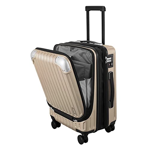 LEVEL8 Koffer Trolleys Leicht ABS+ PC Handgepäck Hartschalen-Koffer Trolley Rollkoffer Reisekoffer Erweiterbar, TSA, 4 Rollen, 55cm, 36-42 Liter, Champagner LEVEL8 Koffer Trolleys Leicht ABS+ PC Handgepäck Hartschalen-Koffer Trolley Rollkoffer Reisekoffer Erweiterbar, TSA, 4 Rollen, 55cm, 36-42 Liter, Champagner von LEVEL8