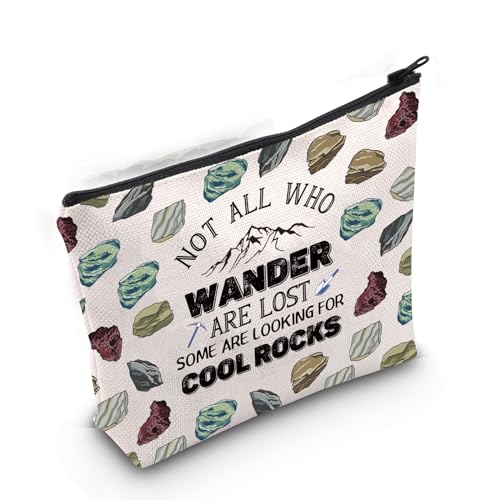 Geologen-Make-up-Tasche mit Aufschrift "Not All Who Wander are Lost Some are Looking for Cool Rocks Rock Hounding", Cool Rocks 3UK, modisch von LEVLO