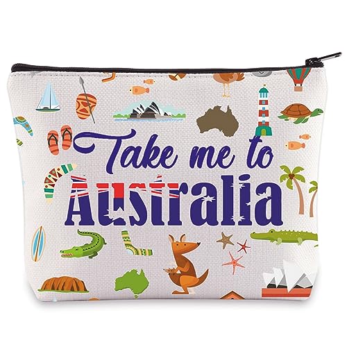 LEVLO Australien Reise-Kosmetiktasche, Geschenk für Australien-Liebhaber, Australien, Reisekultur, Reißverschlusstasche für Reisende, Take Me to Australia LEVLO Australien Reise-Kosmetiktasche, Geschenk für Australien-Liebhaber, Australien, Reisekultur, Reißverschlusstasche für Reisende, Take Me to Australia von LEVLO