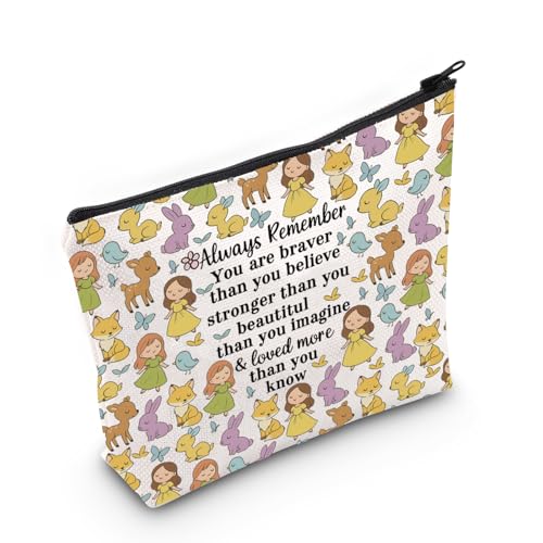 LEVLO Kosmetiktasche mit Reißverschluss, Motiv: Märchen, inspiriert vom Film "You Are Braver Stronger Smarter Than You Think", Always Beauty Beast, Tragetasche LEVLO Kosmetiktasche mit Reißverschluss, Motiv: Märchen, inspiriert vom Film "You Are Braver Stronger Smarter Than You Think", Always Beauty Beast, Tragetasche von LEVLO