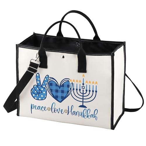 LEVLO Happy Chanukkah Kosmetiktasche mit Reißverschluss, jüdische Geschenkidee, Frieden, Liebe, Chanukka, Make-up-Tasche für Freunde und Familie, Chanukkah LT, Kosmetiktasche von LEVLO