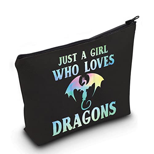 LEVLO Lustige Kosmetiktasche mit Drachenmotiv, Tierliebhaber, Geschenk für Mädchen, die Drachen lieben, Make-up-Tasche mit Reißverschluss, Geschenk für Frauen und Mädchen LEVLO Lustige Kosmetiktasche mit Drachenmotiv, Tierliebhaber, Geschenk für Mädchen, die Drachen lieben, Make-up-Tasche mit Reißverschluss, Geschenk für Frauen und Mädchen von LEVLO