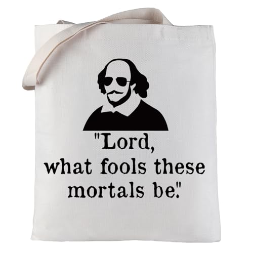 LEVLO Lustige Shakespeare Kosmetiktasche Shakespeare Fans Geschenk Lord What Fools These Mortals Be Make-up-Tasche mit Reißverschluss für Frauen und Mädchen, What Fools Tragetasche von LEVLO