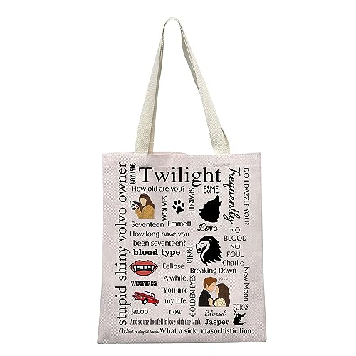 LEVLO Lustige Twwilight Geschenktasche Edward Bella Film inspiriert Geschenke Twwilight Film Fans Mädchen Einkaufstasche, Bluttyte Tote Ku von LEVLO