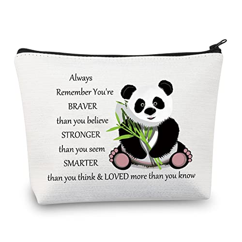 LEVLO Niedliche Panda-Kosmetiktasche, inspiriert von Panda, Geschenke "You Are Braver", stärker, intelligenter als Sie denken von LEVLO