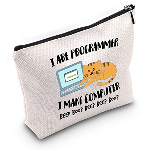 LEVLO Tech Code Programmers Gifts I Are Programmer I Make Computer Beep Boop Make-up-Taschen Katzenliebhaber Geschenke, I Are Programmer von LEVLO