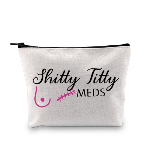 Shitty Titty Med Pouch Brustkrebs-Chemo-Krap-Tasche, Brustkrebs-Bewusstseins-Kosmetik-Reisetasche für alle Chemo-Sachen, Shitty Titty Meds 1uk, modisch von LEVLO