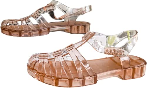 Gummi-Damensandalen,Unisex Kunststoff Sandalen,Damen Klassische transparente Schnallenschuhe,Gummistiefel aus Kunststoff Kristall-Strandschuhe (Sandalen2,38EU) von LEXAHO