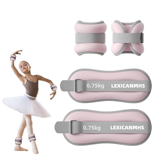 LEXICANMHS Gewichtsmanschetten 2PCS,Fußgelenkgewichte Set,Fuß-/Handgelenkgewicht Manschetten,Geeignet für Anfänger und Kinder Tanzen Bewegung,Gehen,Joggen (0.25, Kilogramm) von LEXICANMHS