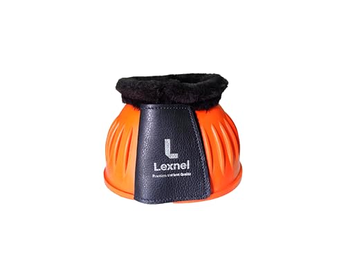 LEXNEL Gummistiefel, robuste Glockenstiefel für Pferde, hervorragender Hufschutz und Komfort, 1 Paar (Orange, klein) von LEXNEL