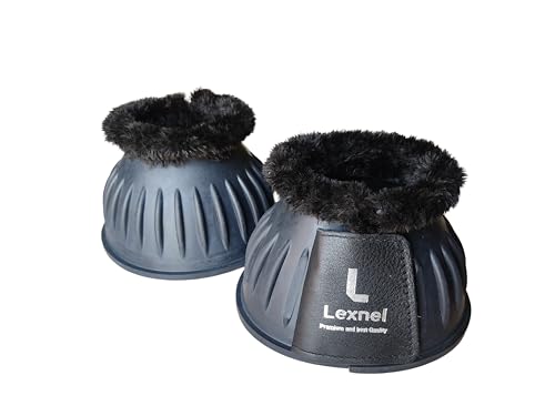 LEXNEL Gummistiefel, robuste Glockenstiefel für Pferde, hervorragender Hufschutz und Komfort, 1 Paar (Schwarz, klein) von LEXNEL