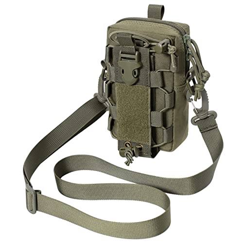 Kompakte Outdoor-Hüfttasche für Wasserflaschen, Handy-Tasche mit Schultergurt für Camping, Wandern, Angeln, Grün von LEYILE