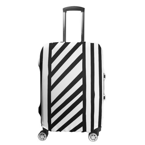 LFDSPYJE Gepäckabdeckung, Reisekoffer-Bezug mit seitlichem Reißverschluss, schwarz-weiße Streifen, elastisch, waschbar, Koffer-Schutz, kratzfest, dekorativ, Gepäckschutz für 48,3 - 81,3 cm Koffer, von LFDSPYJE
