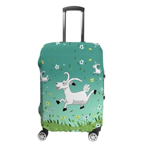 LFDSYEOQ Reisegepäckhülle, Tierpinguine, Aquarell-Muster, elastisch, waschbar, Gepäckschutz, passend für 45,7 - 81,3 cm Gepäck, Ziegenfrolic, S von LFDSYEOQ