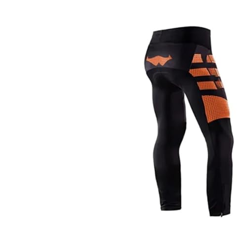 LFFAVHFK Fahrradhose Lang Radfahren Trägerhose Mountainbike Atmungsaktive Bequeme Herren Gel Gepolsterte Fahrradhose Triathlon Mann Fahrradhose(Orange,XXXL) von LFFAVHFK