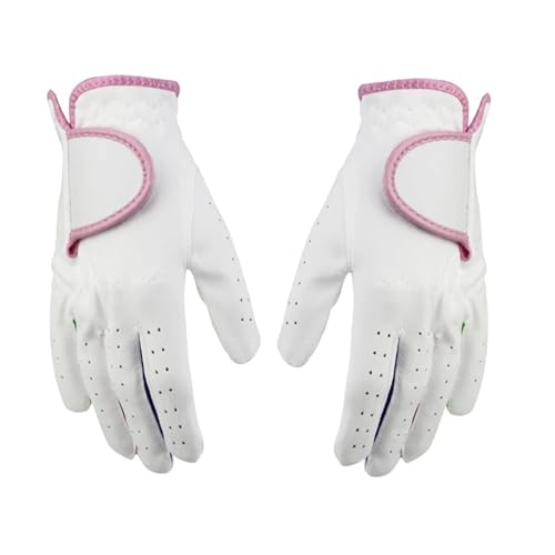 LFFAVHFK Golfhandschuhe 1 Paar Kinder-Golfhandschuhe for Kinder, Jugendliche, Junioren, Jungen und Mädchen, Stoffhandschuhe for Golfspieler der linken Hand und der rechten Hand(Pink,Size 17) von LFFAVHFK