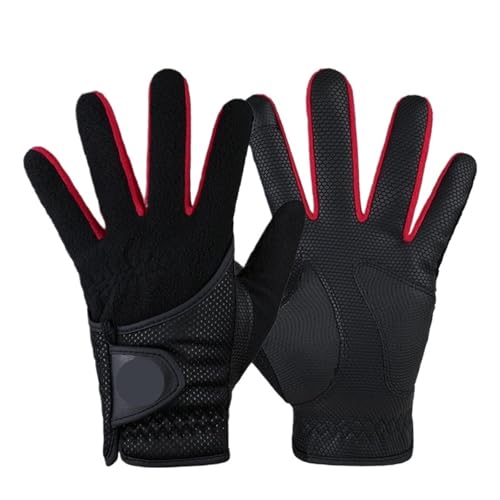 LFFAVHFK Golfhandschuhe 1 Paar Männer Anti-Slip Golf Handschuhe Männlich Warme Fleece Fäustlinge Winter Golf Handschuhe Volle Hand Sport Handcover(Red,24) von LFFAVHFK