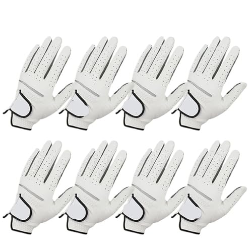 LFFAVHFK Golfhandschuhe 8 stücke Golf Handschuhe Aus Echtem Leder Männer Nicht-Slip Sport Handschuhe Links Rechts for Golfer männer Golf Handschuh weiche Atmungsaktive(8PCS Left Hand,S 22) von LFFAVHFK