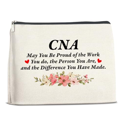 LGLZSHP CNA Kosmetiktasche mit Reißverschluss, Aufschrift "May You Be Proud of the Work You Do", für Ruhestand, Abschied, neuer Job, Geschenke für CNA, Pflegeassistent, Krankenschwester, von LGLZSHP