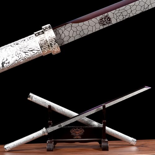 LGSJXDJ Schmieden in Handarbeit 102cm Großes Schwert，Zweihändiges Schwert Katana，Samuraischwert，Sharp，Katana Schwert scharf， Das Material ist Hochmanganstahl von LGSJXDJ