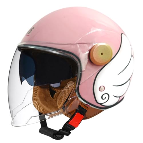 Motorrad-Halbhelm Mit Offenem Gesicht, DOT/ECE-Geprüfter Totenkopf-Retro-Jethelm Für Männer Und Frauen Mit Doppelvisier,3/4-Motorrad-Sturzhelm Für Cruiser,Chopper,Scooter M,XL=61-62CM von LHBM