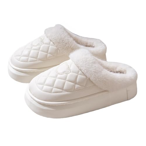 LHEZXS Hausschuhe wasserdichte Baumwollschuhe Für Frauen Winter Verdickte Samt Warme Pantoffelschuhe Für Männer-Nr. 1-40-41 von LHEZXS