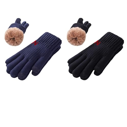 LHEZXS Thermohandschuhe Thermohandschuhe Herren Winterwolle Touchscreenhandschuhe Und Samtige Dicke Warme Handschuhe Winterhandschuhe-Nr. 9 von LHEZXS