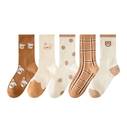 LHEZXS Warme Socken 5 Paar Socken Frauen Mit Mittleren Socken Von Frauen Herbst Und Winter Mädchen Baumwollsocken-Nr. 9 von LHEZXS