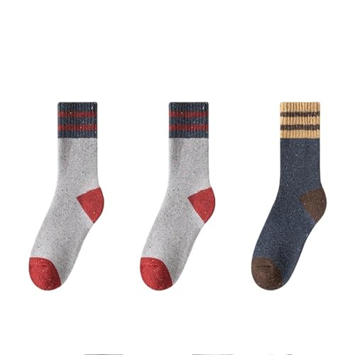 LHEZXS Warme Socken Frauensocken Mit Mittleren Röhrchen Socken Winter Verdickter Samt Warm Gestreiftes Langes Handtuchboden Socken-Nr. 5 von LHEZXS