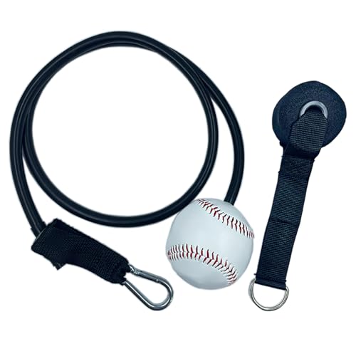 LHMYTREE Baseball- und Softball-Widerstandstrainingsbänder, Pitching-Trainingshilfen, Baseballverbinder mit Türanker sind Baseball-Trainingszubehör, verbessert das Pitching, Armstärke, Schwarz von LHMYTREE