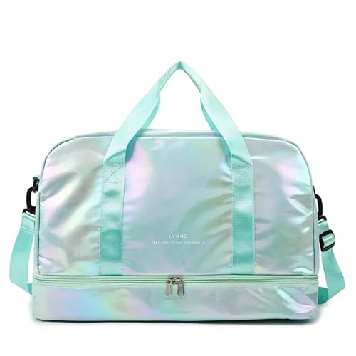 Reisetasche Large Capacity Travel Bags Waterproof Tote Handbag Travel Women Bags Women Yoga Fitness Bags with Shoe Compartment (Color : Green) von LHSJYG