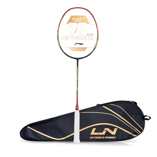 Li-Ning Air Force 77 G2 Badmintonschläger aus Karbonfaser, ohne Bespannung, mit vollständiger Abdeckung Li-Ning Air Force 77 G2 Badmintonschläger aus Karbonfaser, ohne Bespannung, mit vollständiger Abdeckung von LI-NING