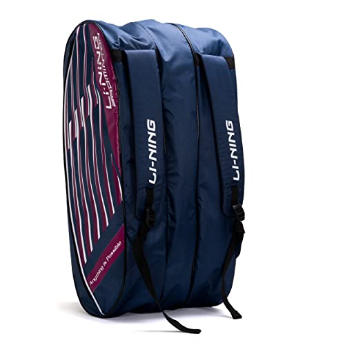 Li-Ning Flash Triple Zipper Polyester Badminton Kit Bag (Navy, Large) | Easy - Access Compartments | Spacious | Unisex - Men, Boys, Girls, Women von LI-NING