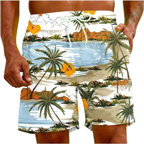 LIANDUN Shorts Herren Sommer Mode Herren Beach Shorts Kokosnussbaumdruck Hawaii Holiday Party Lässig-k-100 (4t) von LIANDUN