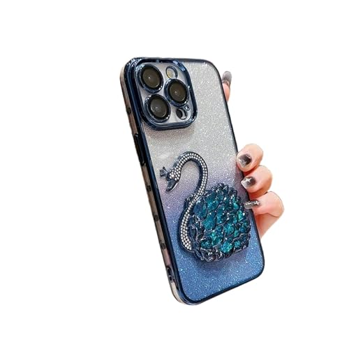 LIANDUN iPhone 13 hülle Doppelfarbene Telefonhülle Für 1phone 15 Plus 14 13 12 Pro Max 15pro 11 Glitzer Kieselgel -Cover Mit Treibsand-für 1phone 15-blau von LIANDUN